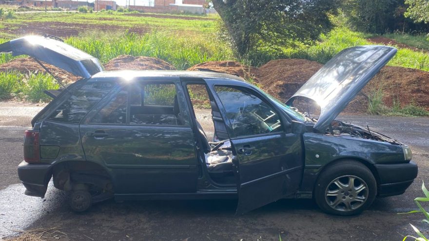 Tipo furtado é encontrado depenado horas após homem ser detido com peças em Cascavel