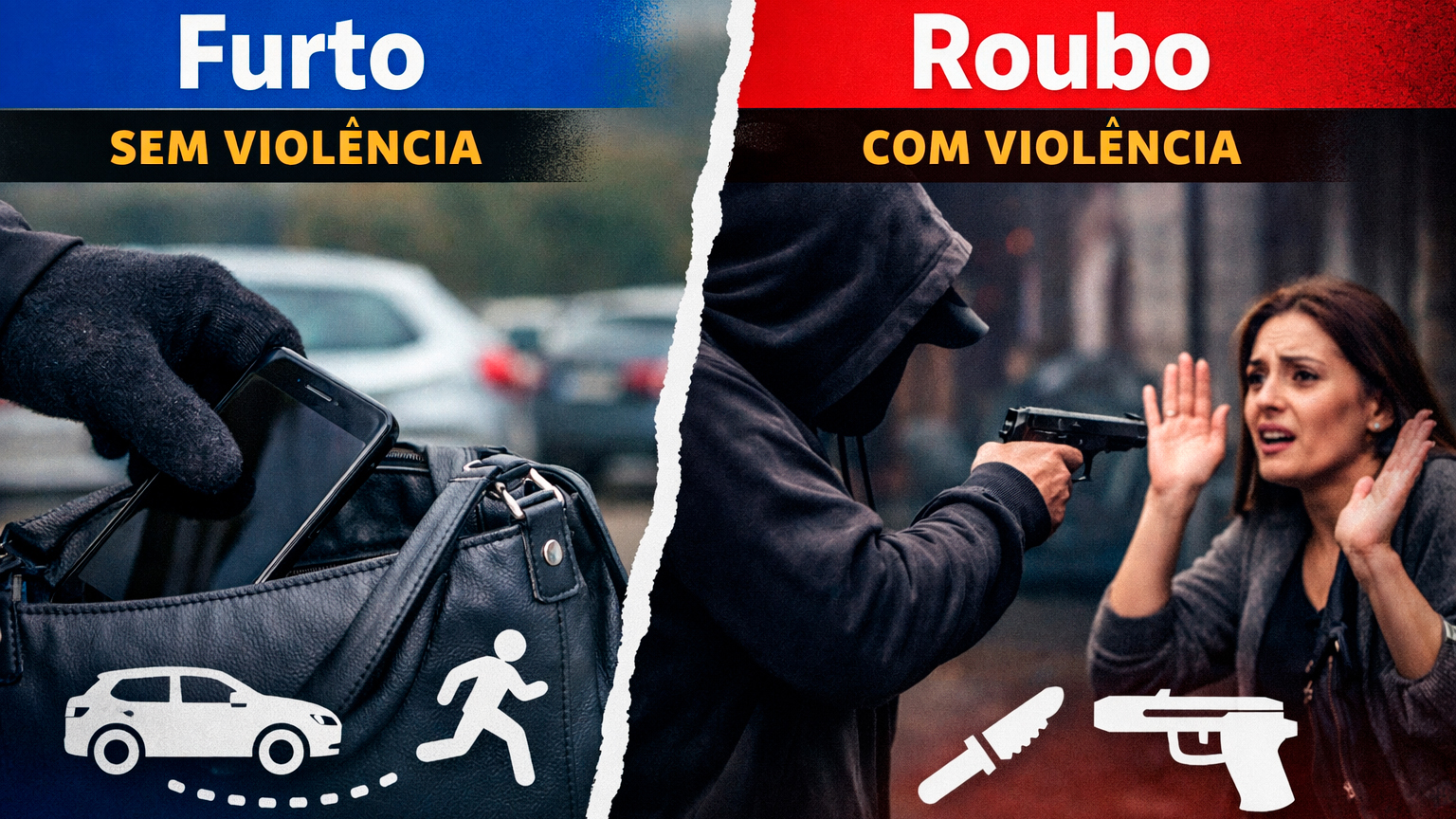 Você sabe a diferença entre furto e roubo? Entenda de forma simples