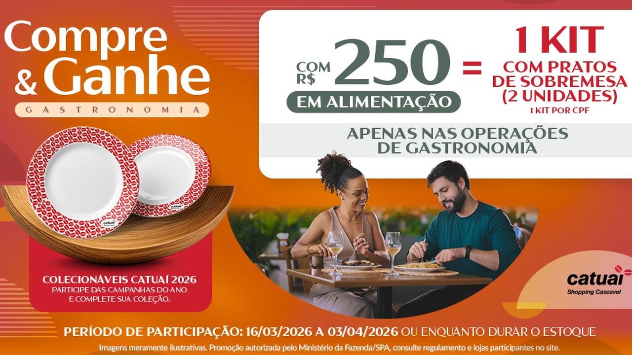 Catuaí Cascavel lança “compre e ganhe” no setor alimentação Catuaí Cascavel lança “compre e ganhe” no setor alimentação