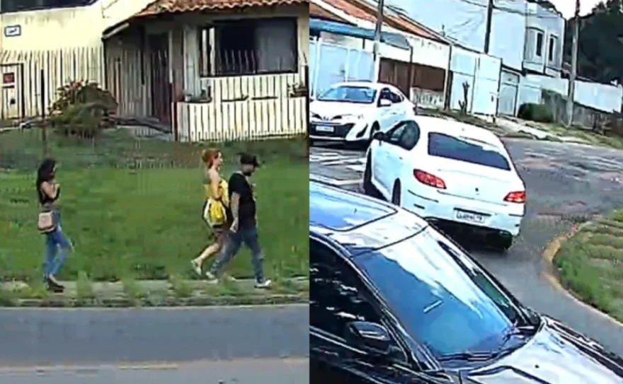 Imagens de câmeras revelam abandono de carro usado em homicídio em Curitiba