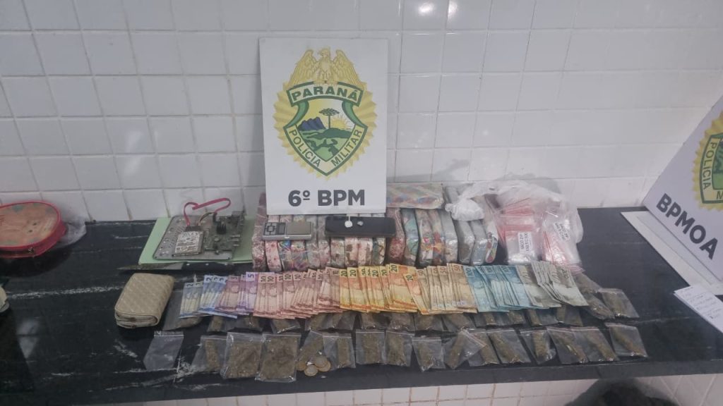 Ação policial apreende mais de 9 kg de drogas e dinheiro no bairro Melissa, em Cascavel