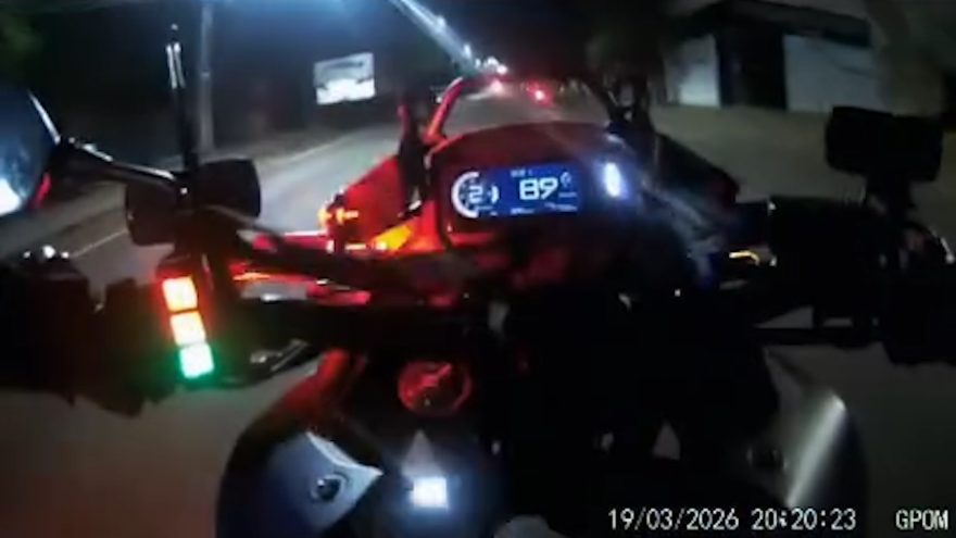 Vídeo mostra perseguição frenética que terminou com homem detido pelo GPOM