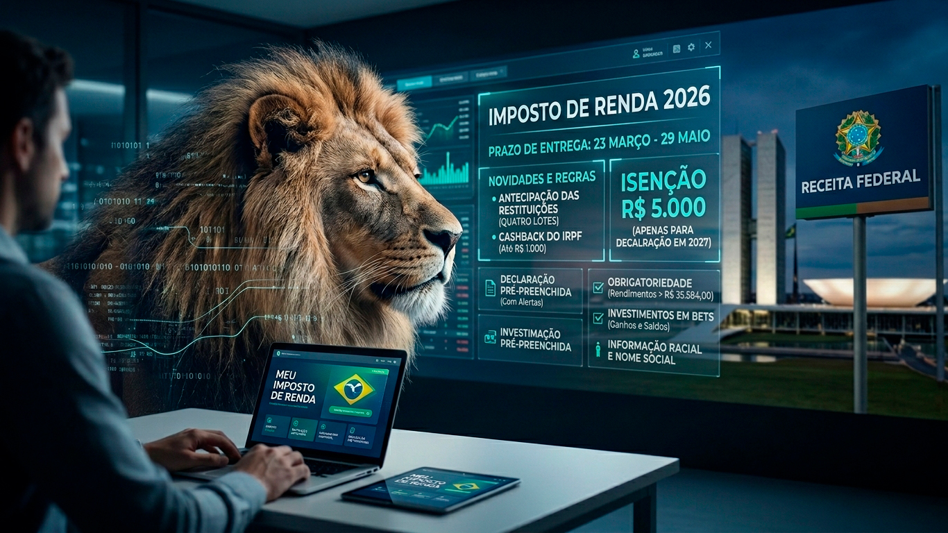 Imposto de Renda 2026: isenção para quem ganha até R$ 5 mil fica somente para 2027