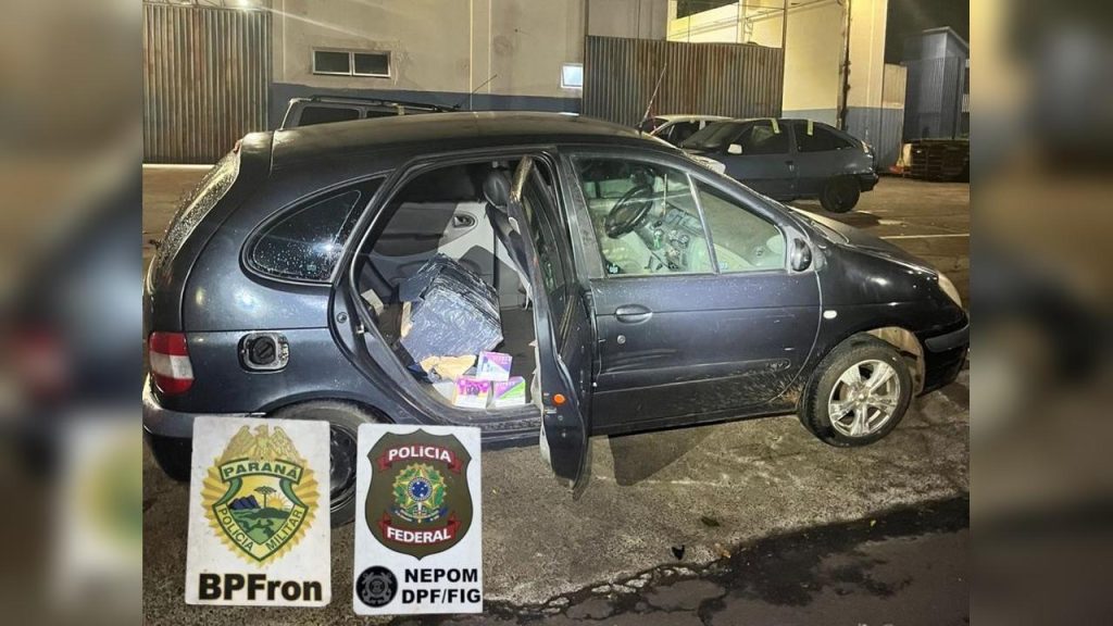 PF e PMPR apreendem veículo carregado com cigarros eletrônicos em Foz do Iguaçu