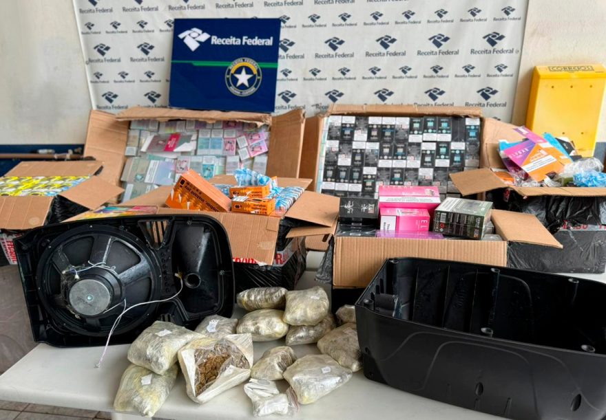 Receita Federal realiza apreensão de drogas, cigarros eletrônicos e mercadorias estrangeiras em Cascavel