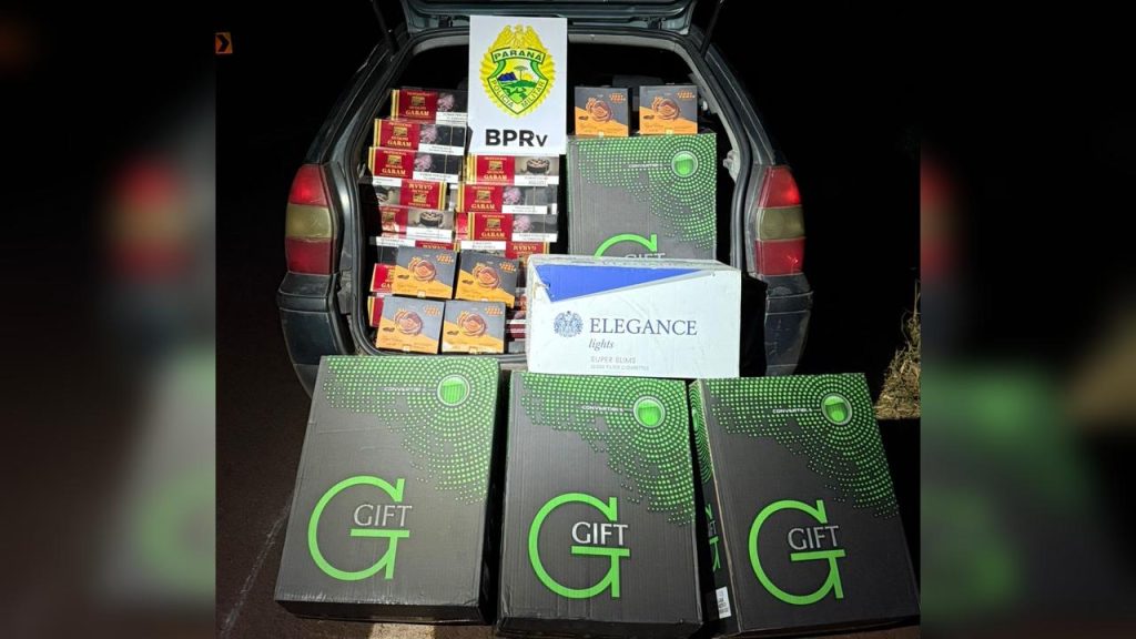 ROTAM apreende carro com cigarros contrabandeados após perseguição na PR-180