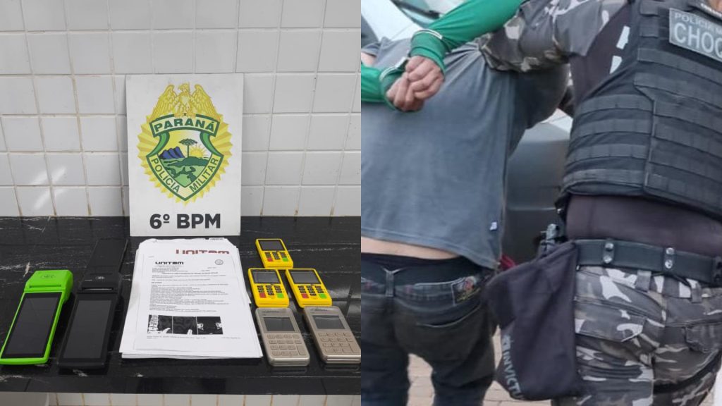 Segundo a PM, homem veio de São Paulo exclusivamente para aplicar golpes em Cascavel; 7 máquinas e 15 exames foram apreendidos