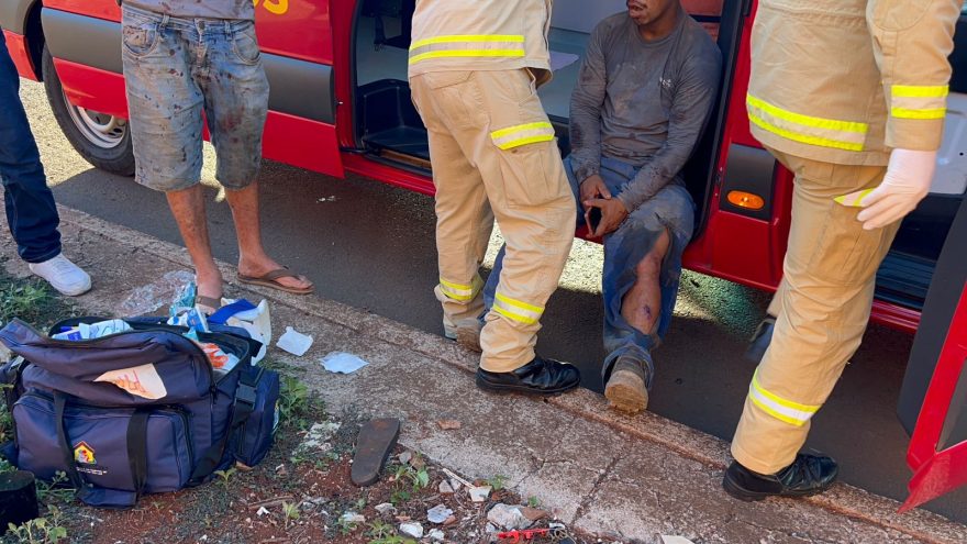 Dois homens ficam feridos após acidente no Bairro Tarumã em Cascavel