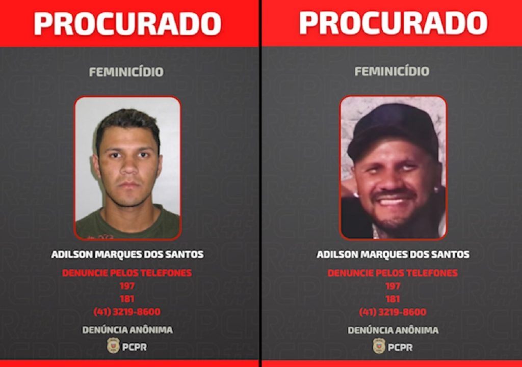 Polícia Civil divulga fotos de homem foragido por feminicídio