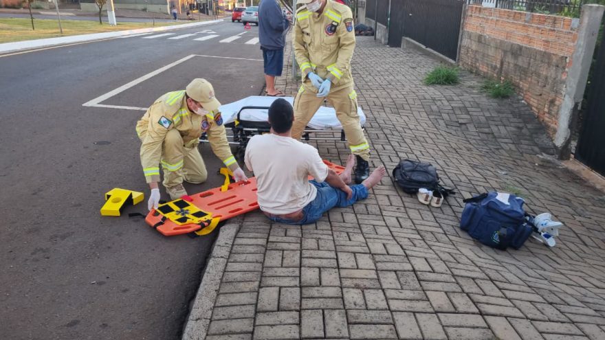 Motociclista fica ferido em acidente no bairro Brasmadeira, em Cascavel