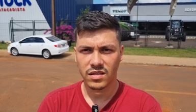 Imagem referente a Caminhoneiro relata momento de colisão com Uno na contramão no Trevo da Portal