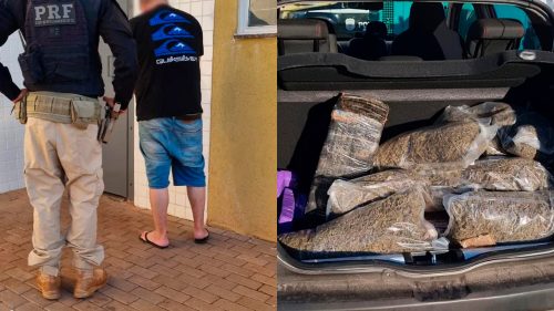 PRF apreende drogas em Renault Kwid e prende homem na BR-277 em Céu Azul Imagem referente a PRF apreende drogas em Renault Kwid e prende homem na BR-277 em Céu Azul