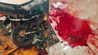 Rastro de sangue e destruição: veja imagens internas de mercearia atingida em acidente