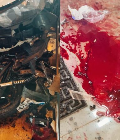 Imagem referente a Rastro de sangue e destruição: veja imagens internas de mercearia atingida em acidente