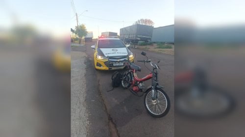 Abordagem policial na PRC-467 resulta em autuação de menor conduzindo ciclomotor Abordagem policial na PRC-467 resulta em autuação de menor conduzindo ciclomotor