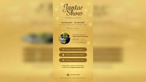 Casa Dona Vani promove Jantar Show beneficente para ampliação da casa de apoio