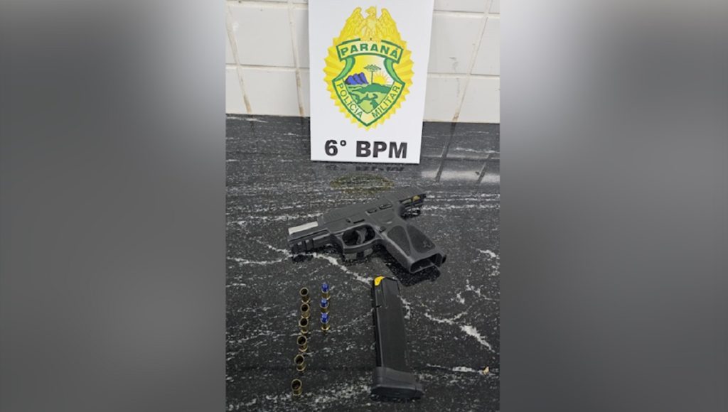 Tiros na madrugada terminam com suspeito preso e arma apreendida em Cascavel