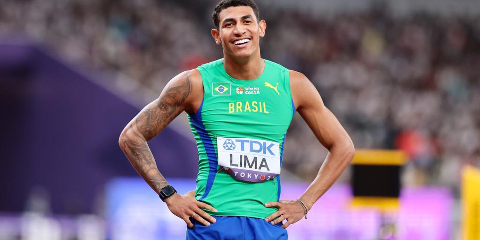 Imagem referente a Erik Cardoso supera recorde nos 100 m, mas não tem marca homologada