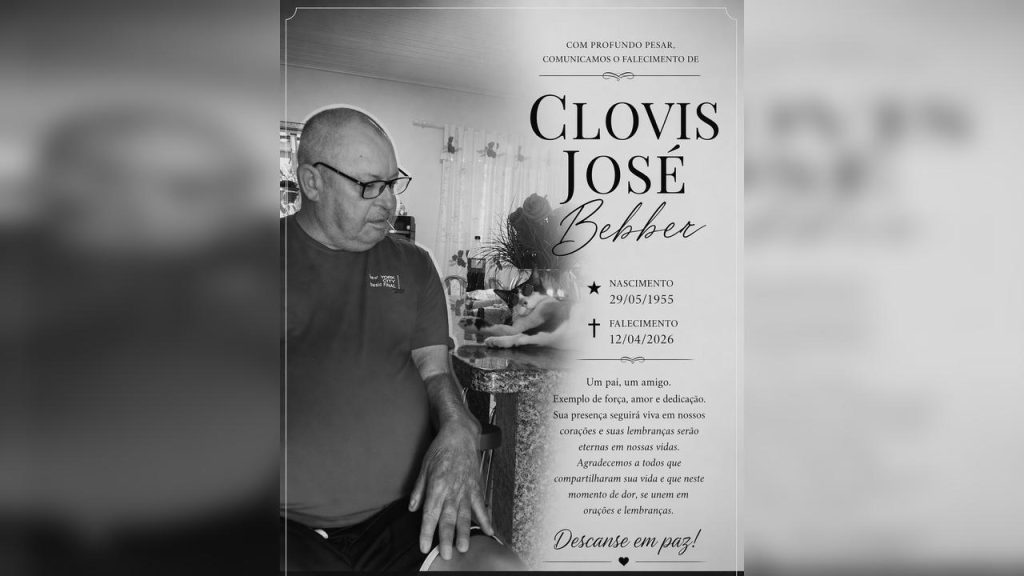 Familiares comunicam o falecimento de Clovis José Bebber