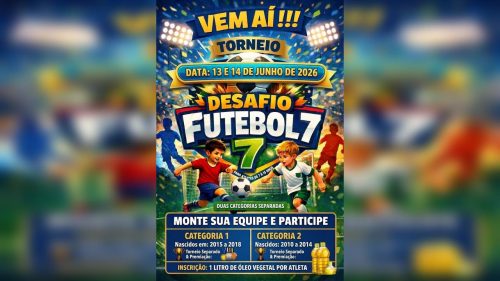 Inscrições abertas para o 1º Desafio de Futebol 7 solidário no Bairro Periolo Imagem referente a Inscrições abertas para o 1º Desafio de Futebol 7 solidário no Bairro Periolo
