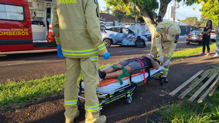 Batida violenta entre BYD e Saveiro deixa motorista desorientado e mobiliza socorristas até a Neva