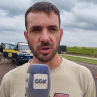 Imagem referente a Caminhoneiro relata forte impacto em acidente com morte na BR-163, em Cascavel