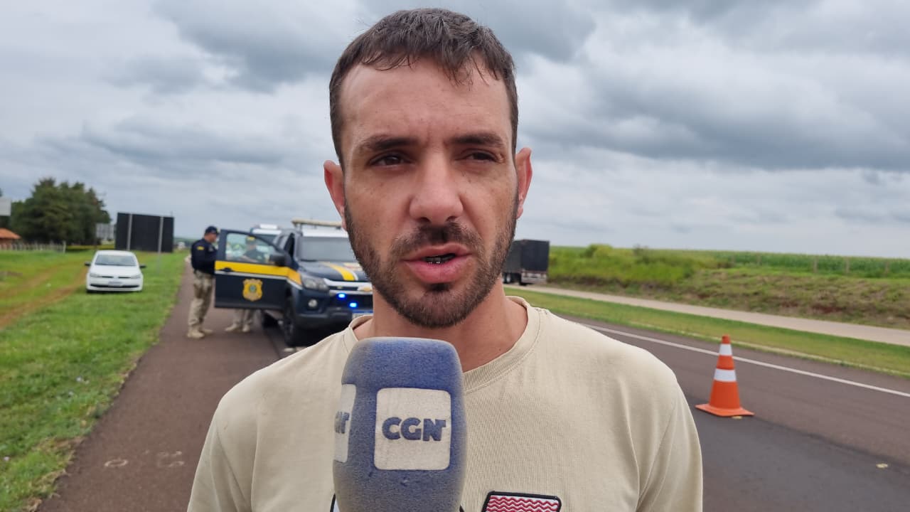 Imagem referente a Caminhoneiro relata forte impacto em acidente com morte na BR-163, em Cascavel