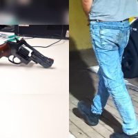 Imagem referente a Suspeito tenta esconder revólver sob chapéu e acaba preso pela PM em posto de combustível