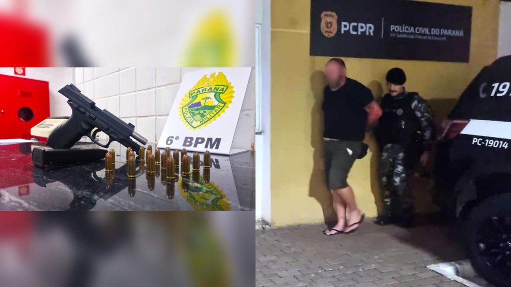 Homem é preso com pistola e 18 munições após abordagem do Choque na região Norte de Cascavel
