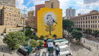 Ailton Krenak é homenageado com mural em edifício de São Paulo