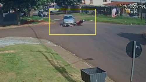 Veja como ocorreu acidente que deixou motociclista ferido no Pioneiros Catarinenses
