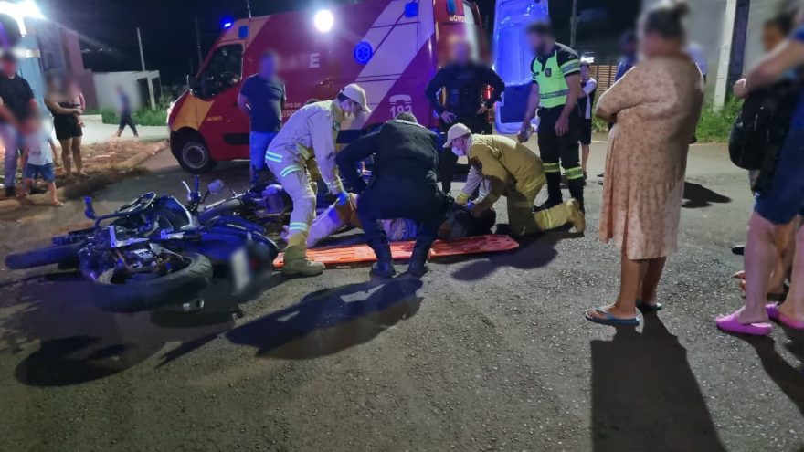 Acidente entre duas motos deixa dois homens feridos no Loteamento Florais