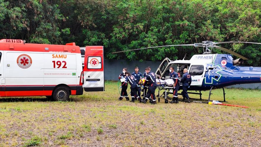 Vítima de acidente em Céu Azul é encaminhada ao HU em Cascavel