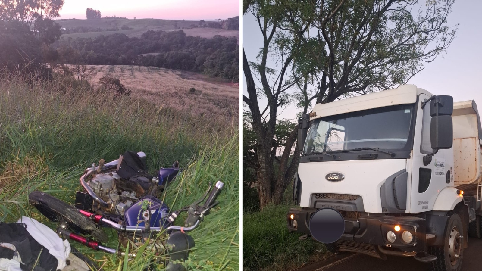 Jovem de 22 anos morre após moto bater na traseira de caminhão na PRC-456 Imagem referente a Jovem de 22 anos morre após moto bater na traseira de caminhão na PRC-456