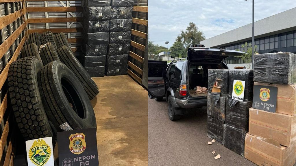 PF, PC e PM apreendem cigarros, pneus e eletrônicos em ação integrada na fronteira