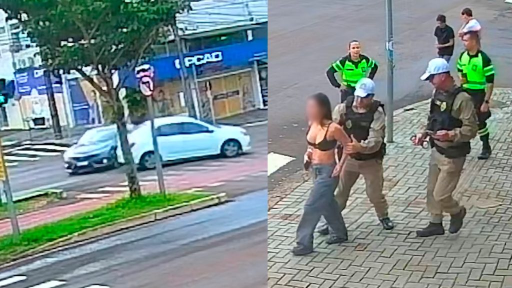 Acidente e confusão termina com mulher presa em Cascavel; Veja vídeo