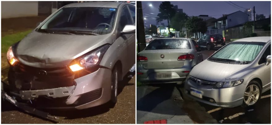 Três carros se envolvem em acidente na região central de Cascavel