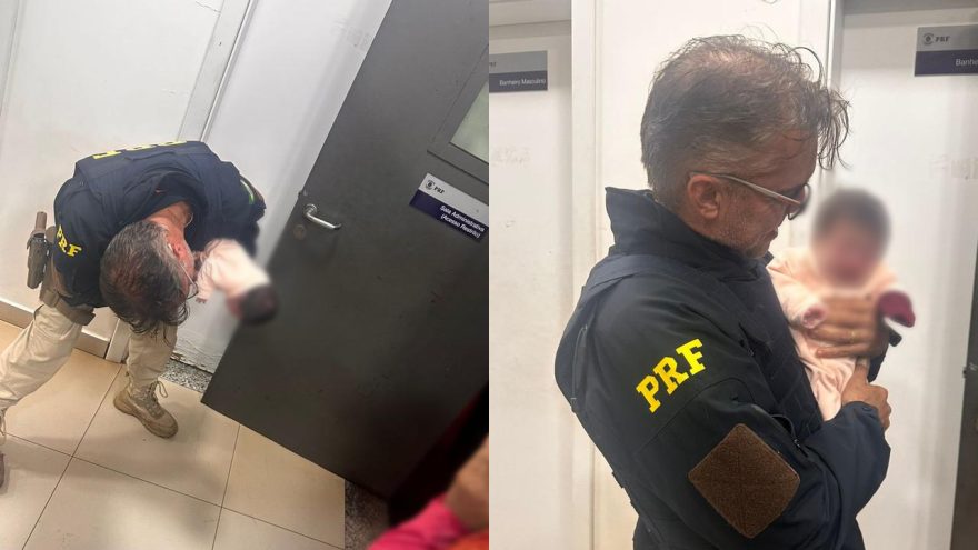 Bebê de 20 dias é salva por policial da PRF após se engasgar com leite em Cascavel