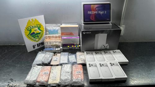 Passageira é flagrada com iPhones, Xbox e medicamentos escondidos no corpo em ônibus na BR-277, em Cascavel