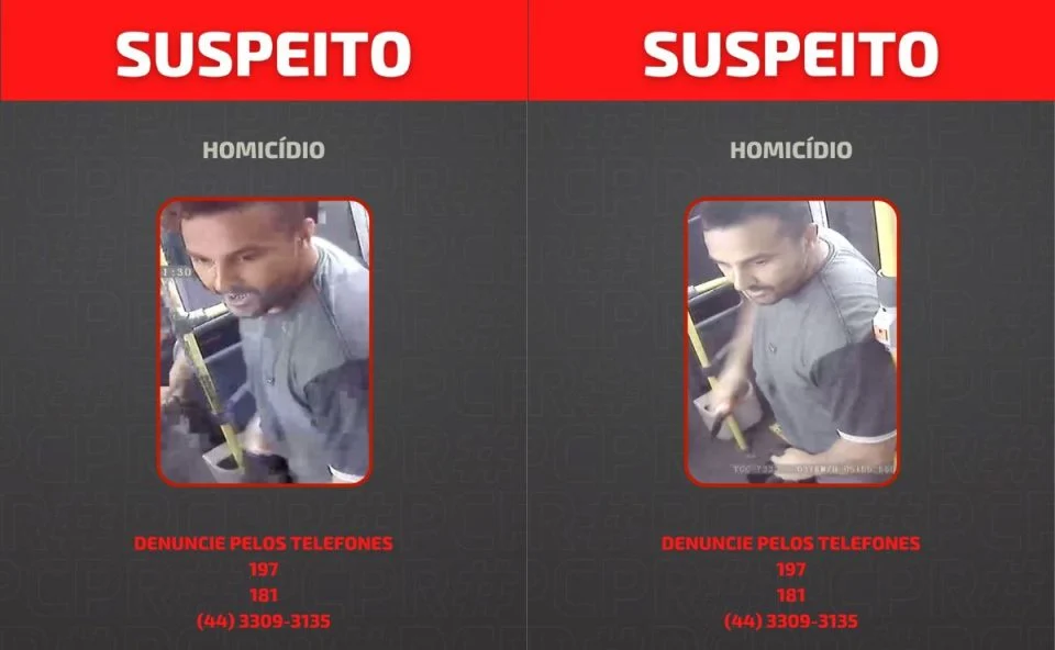 Homem que matou passageiro a facadas dentro de ônibus tem foto divulgada pela polícia