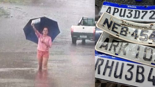 “Cemitério de placas”: Rua vira rio durante temporal e motoristas ficam no prejuízo em Cascavel