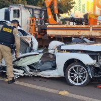 Imagem referente a Veja como ficou Audi A4 após acidente fatal que resultou em duas mortes em Cascavel