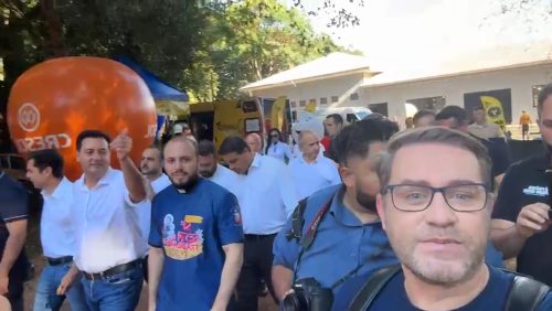 CGN acompanha a chegada do Governador Ratinho Júnior à Festa do Trabalhador em Cascavel