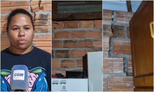 Moradora denuncia risco de desmoronamento em casa no Siena: “Tenho medo por meus filhos” Moradora denuncia risco de desmoronamento em casa no Siena: “Tenho medo por meus filhos”