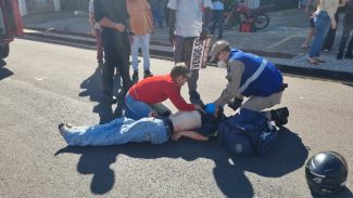 Motociclista sofre ferimentos graves após acidente no bairro Coqueiral, em Cascavel