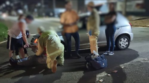 Motociclista fica ferido em acidente no Riviera