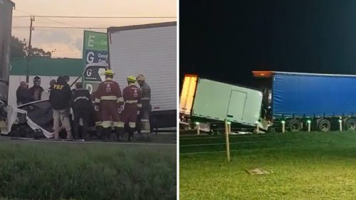 Acidente grave entre caminhões deixa um morto na BR-376