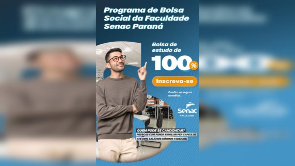 Faculdade Senac Cascavel abre Bolsa Social para curso de tecnologia