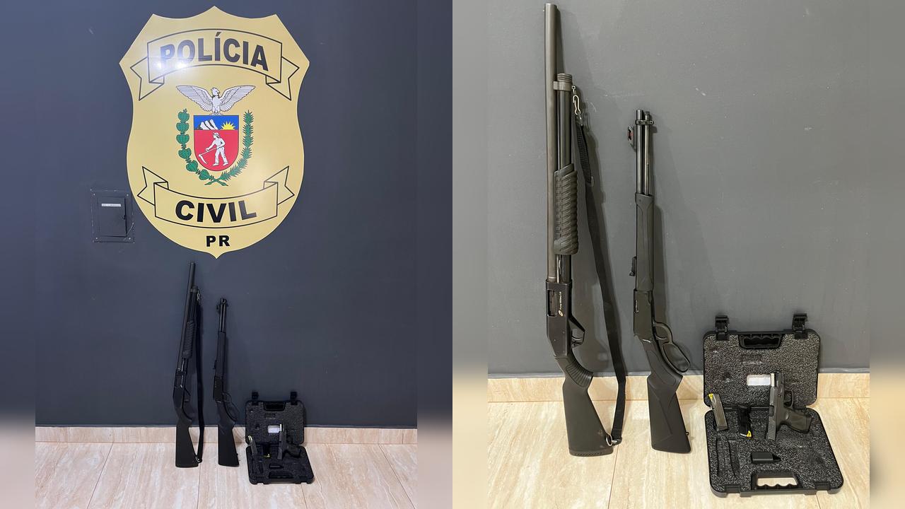 Polícia Civil apreende arsenal com investigado por violência doméstica em Cascavel