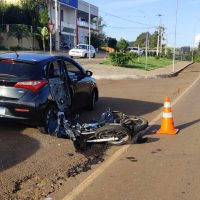 Imagem referente a Colisão entre carro e moto deixa jovem gravemente ferido na PR-473 em Espigão Alto do Iguaçu